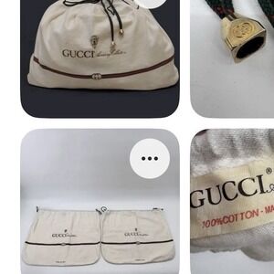 Lot of 2 Vintage Gucci Dust Bag "Accessory Collection" Made in Italy Web String
